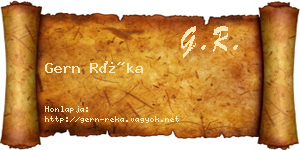 Gern Réka névjegykártya